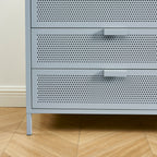 Chest of Drawers - Metal - Blue Grey - 4 Drawers
