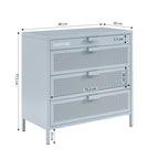 Chest of Drawers - Metal - Blue Grey - 4 Drawers