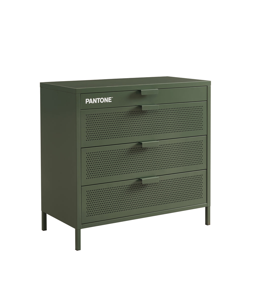 Cómoda - Metal - Verde oliva - 4 cajones