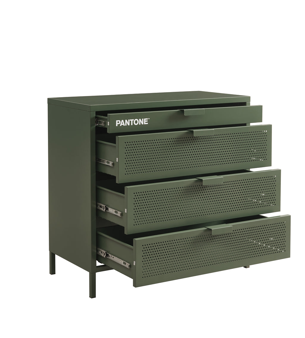 Cómoda - Metal - Verde oliva - 4 cajones