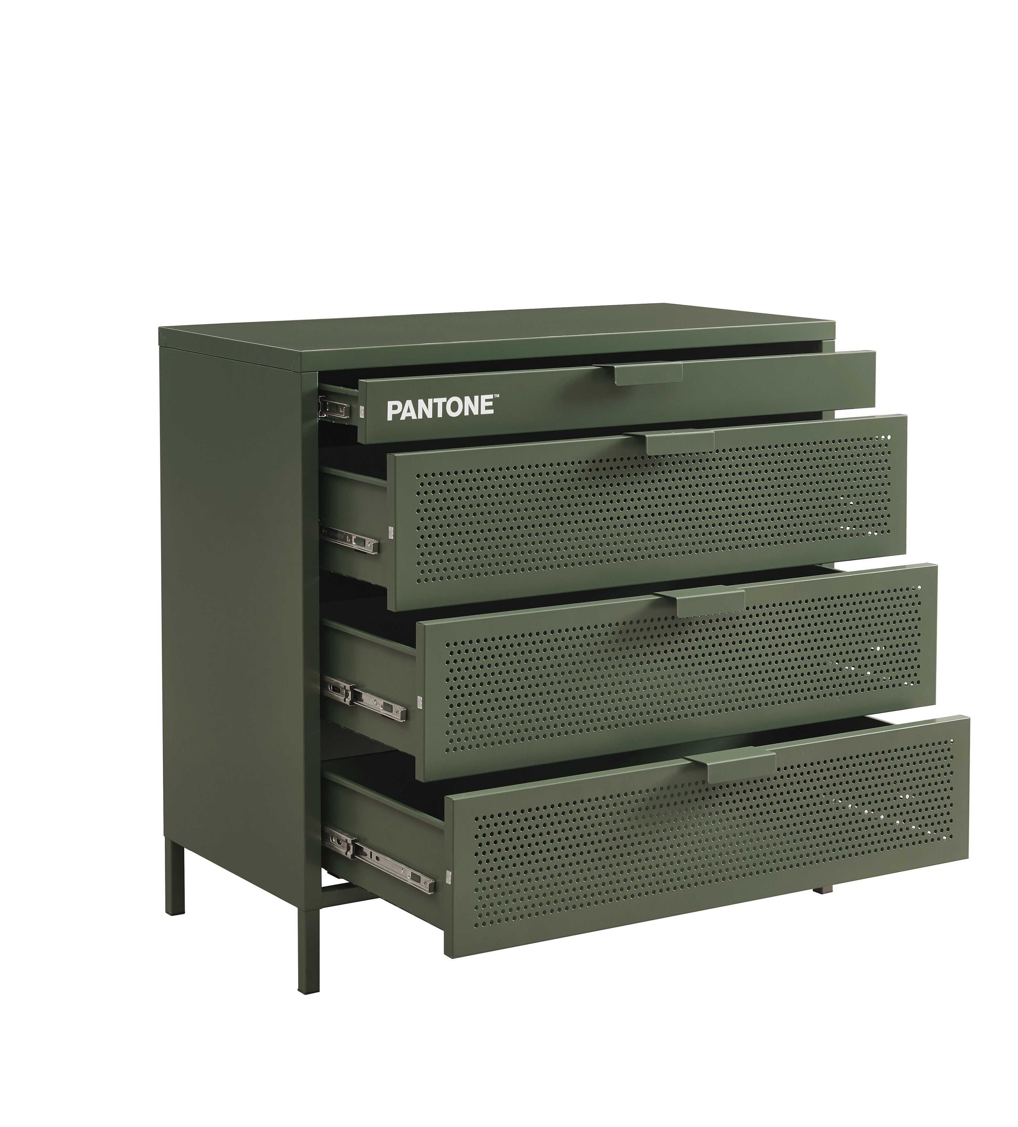 Cómoda - Metal - Verde oliva - 4 cajones