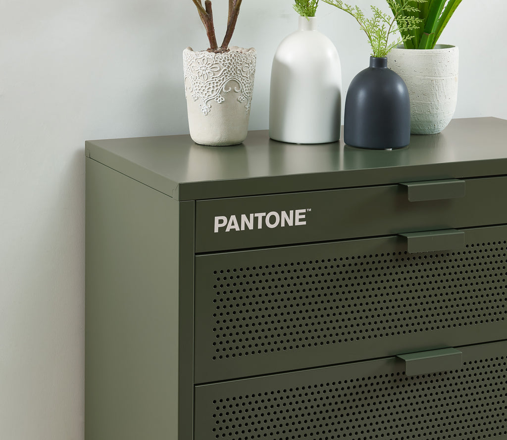 Cómoda - Metal - Verde oliva - 4 cajones