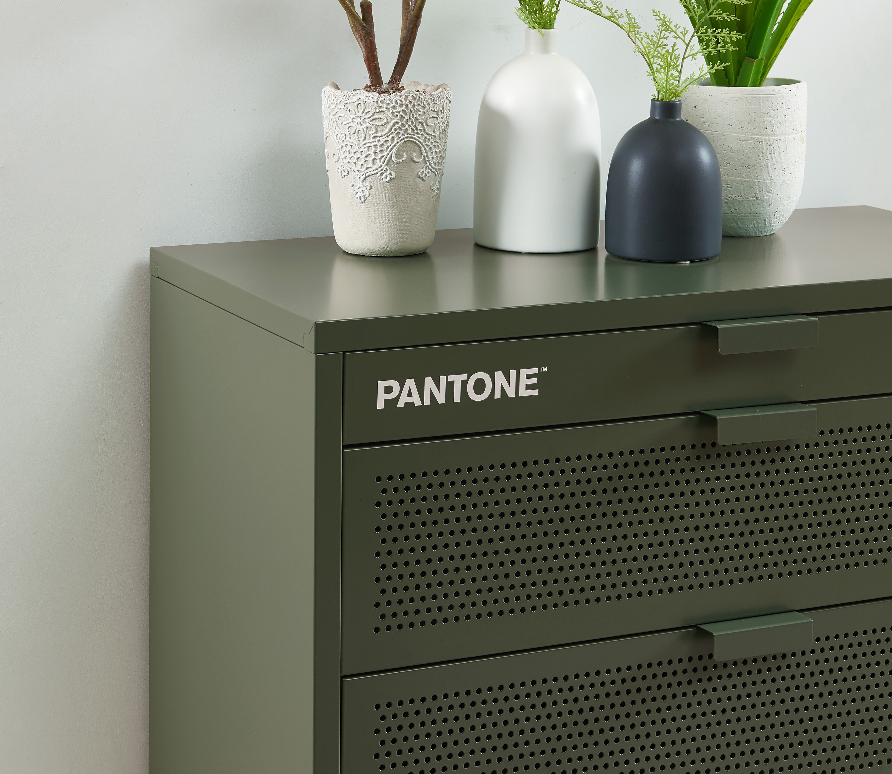 Cómoda - Metal - Verde oliva - 4 cajones