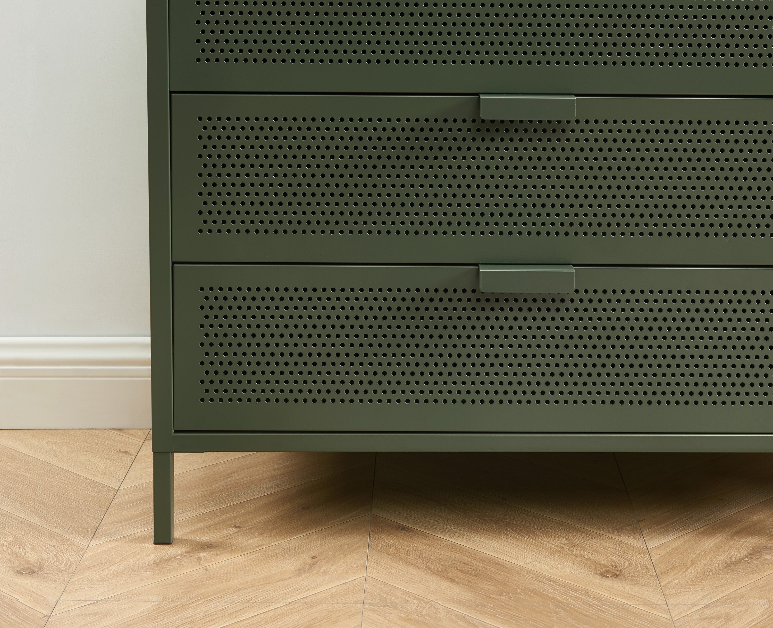 Cómoda - Metal - Verde oliva - 4 cajones