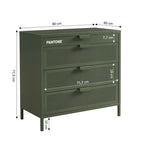 Cómoda - Metal - Verde oliva - 4 cajones