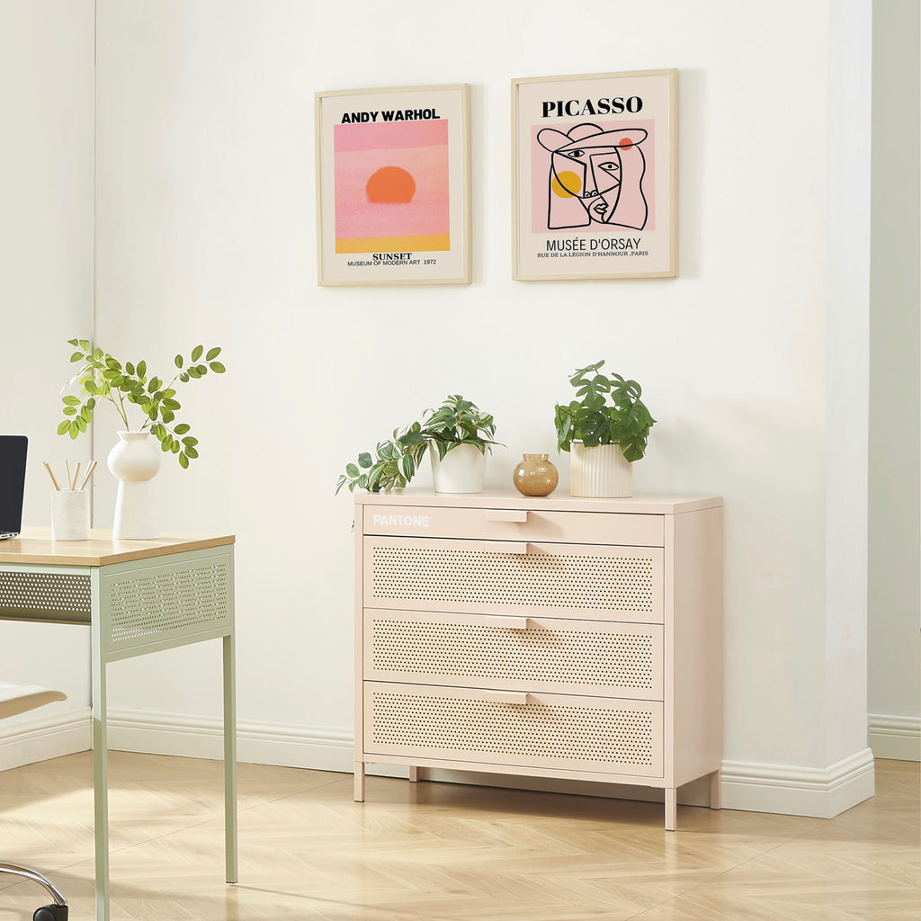 Commode - Métal - Rose Blush - 4 Tiroirs