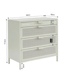 Commode - Métal - Beige Sable - 4 Tiroirs