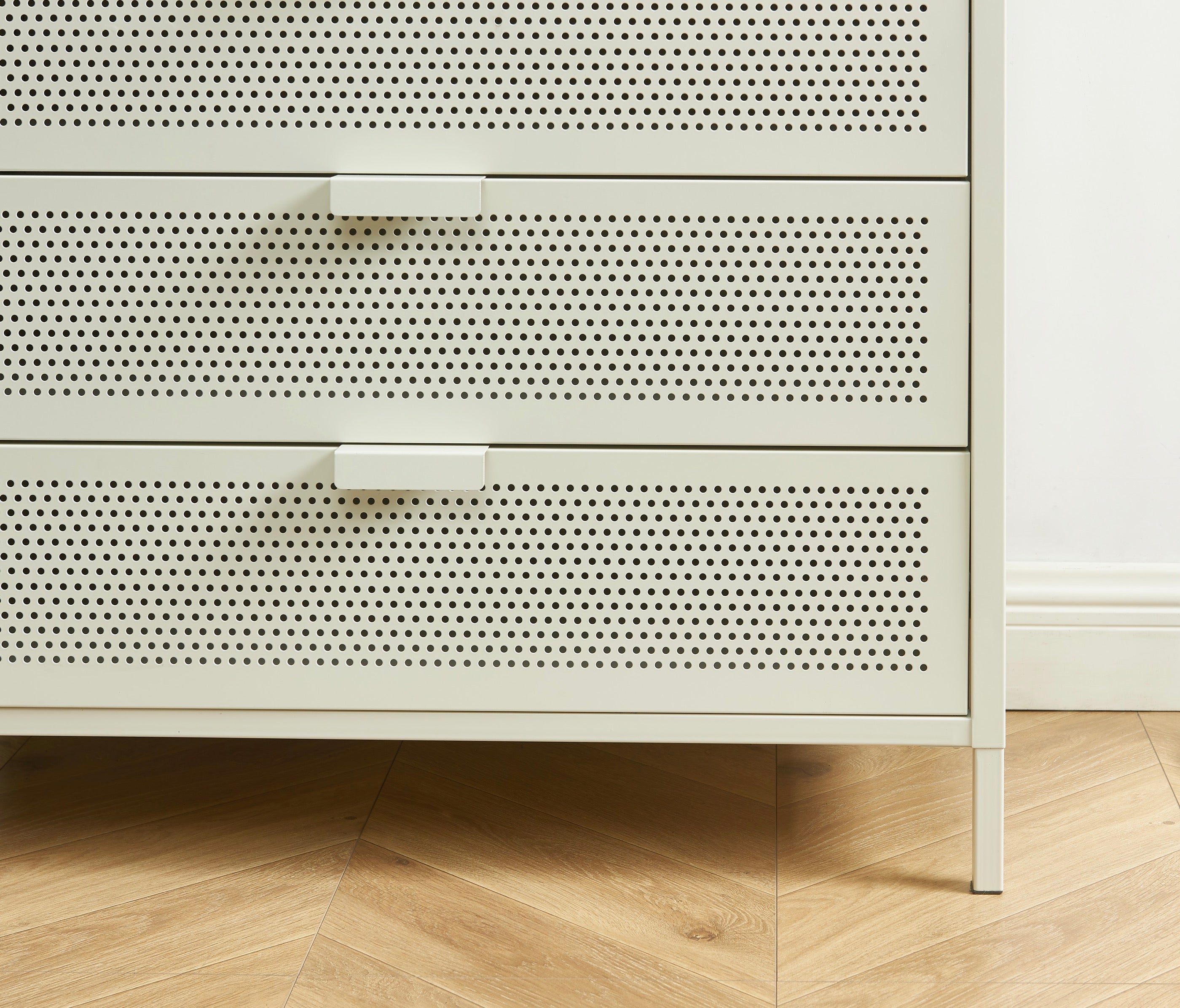 Commode - Métal - Beige Sable - 4 Tiroirs