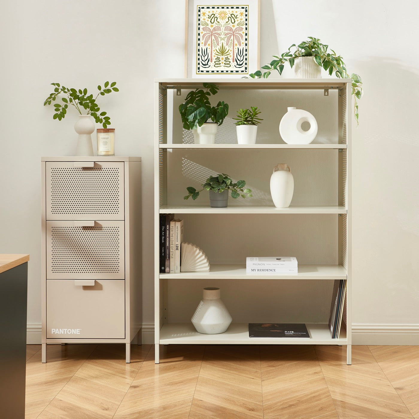 Librería - Metal - Beige Arena