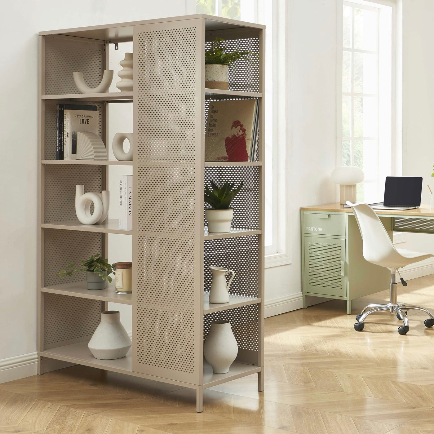 Bibliothèque - Métal - Taupe
