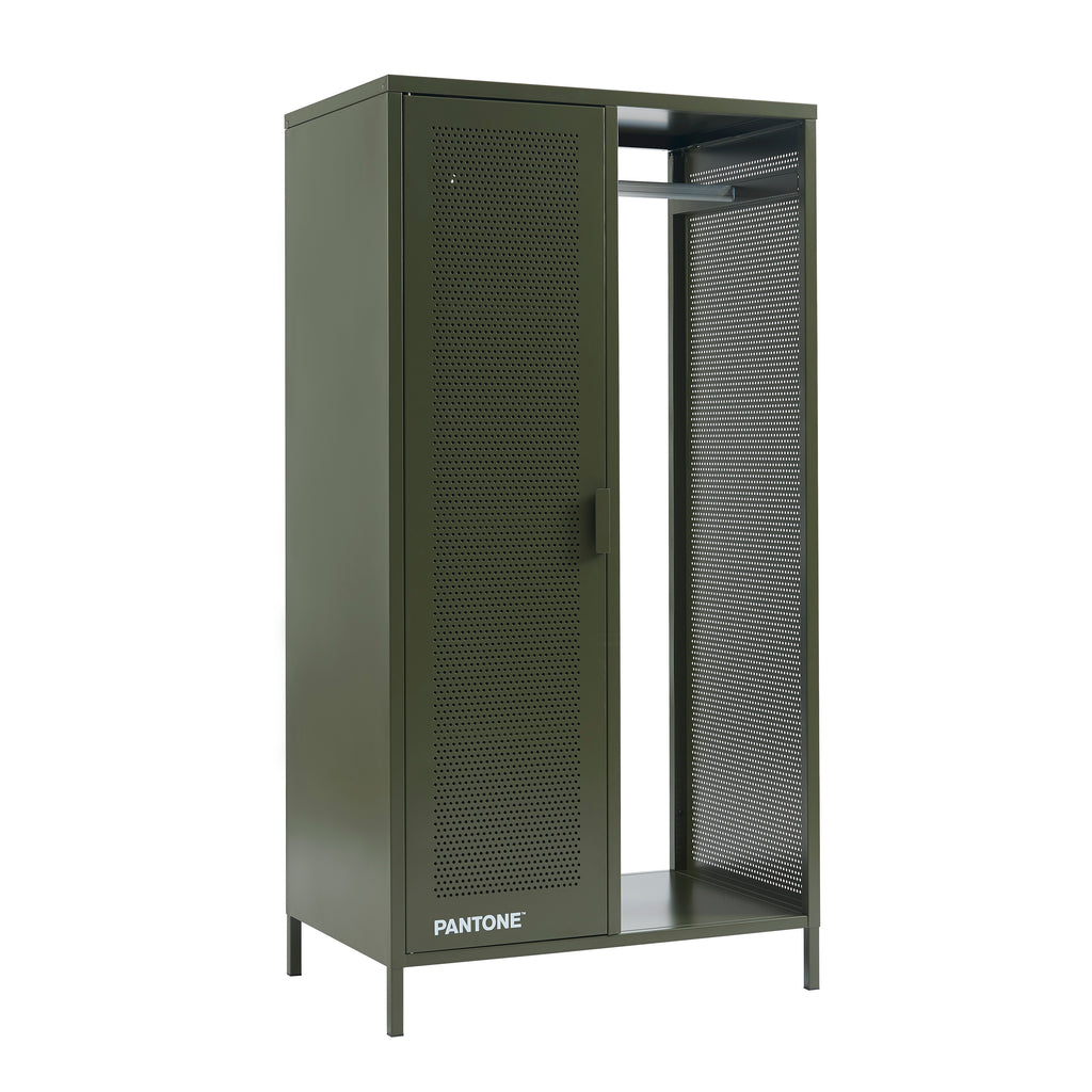 Cloakroom With Wardrobe - Metal - Olive Green