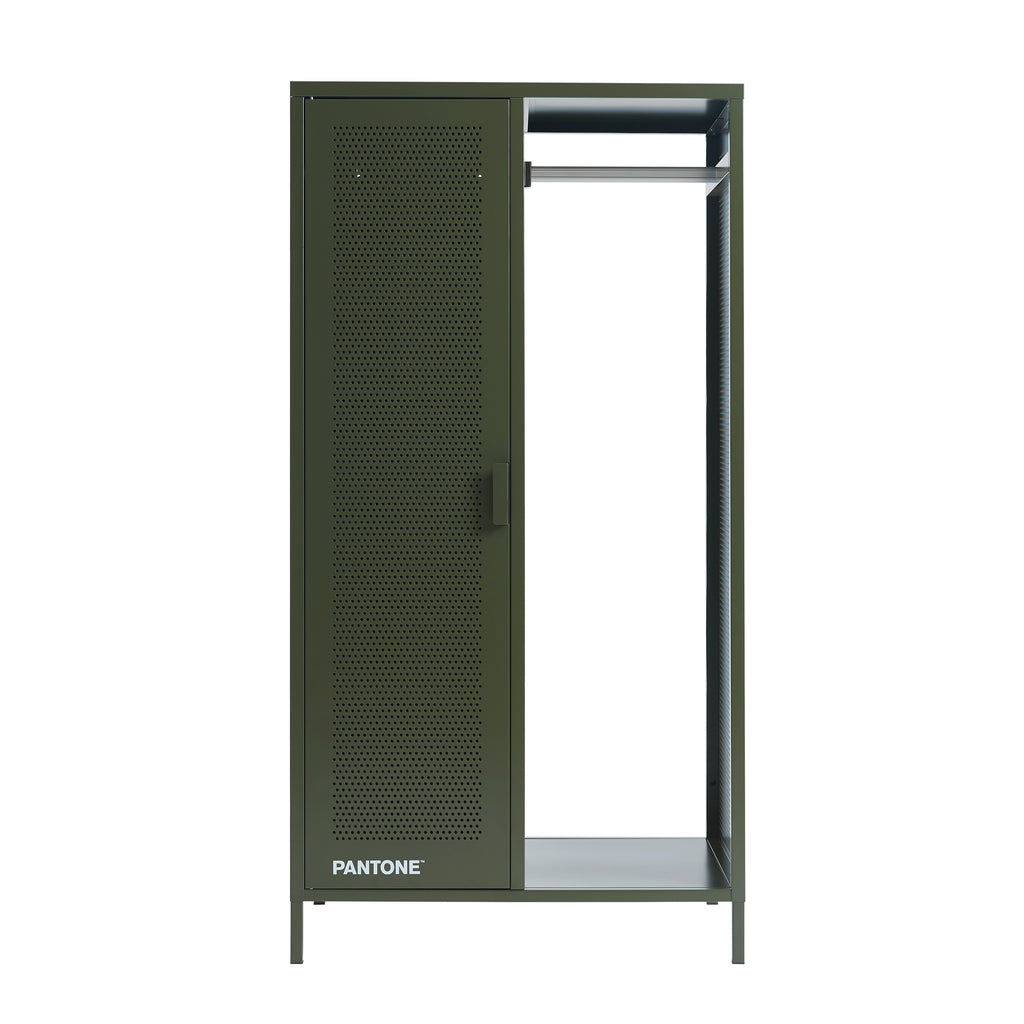 Cloakroom With Wardrobe - Metal - Olive Green