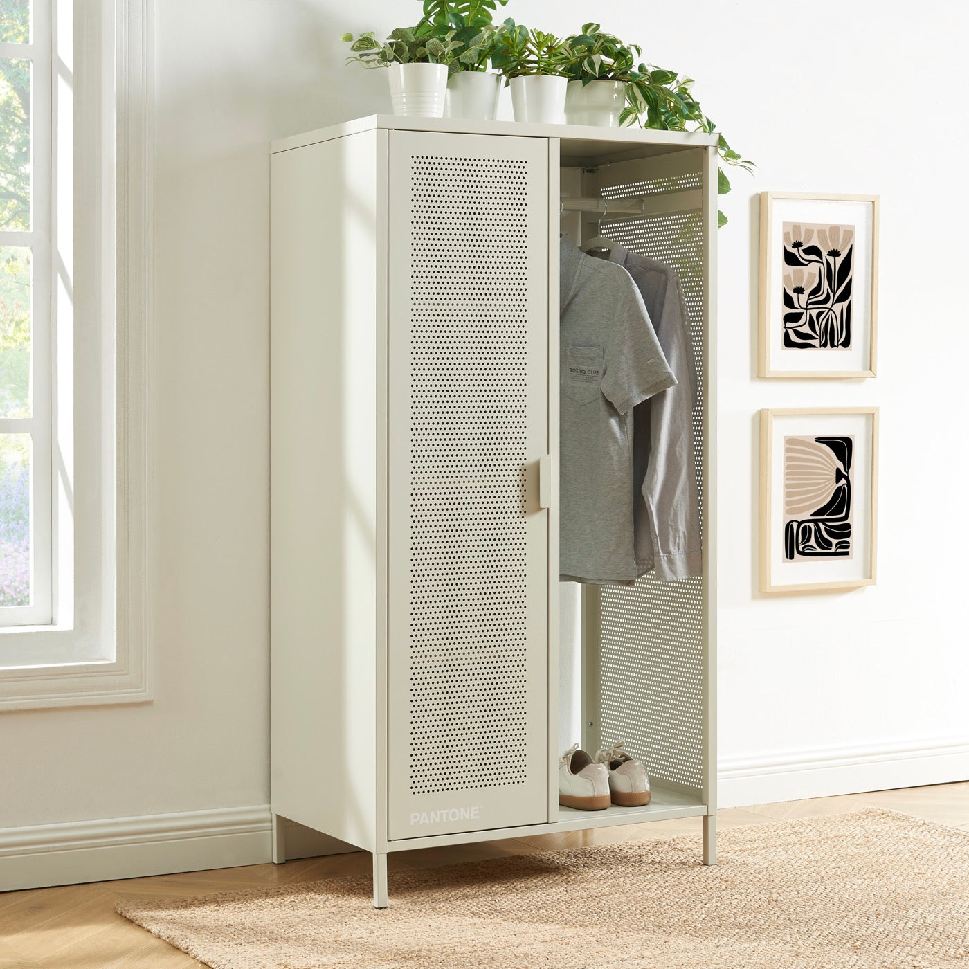 Vestiaire - Métal - Beige Sable Avec Penderie