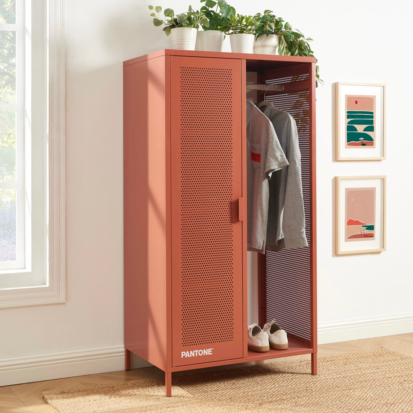 Vestiaire - Métal - Terracotta Avec Penderie