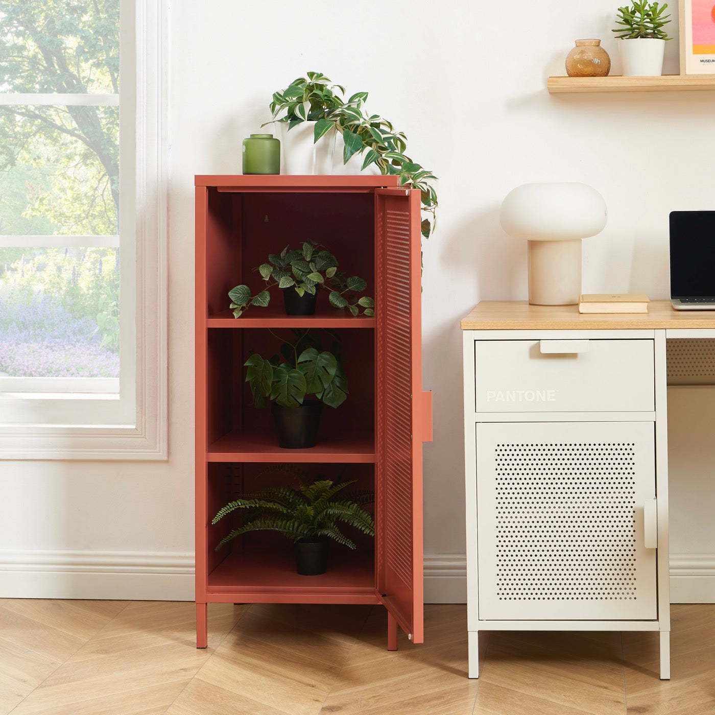 Office Pedestal - Metal - Terracotta