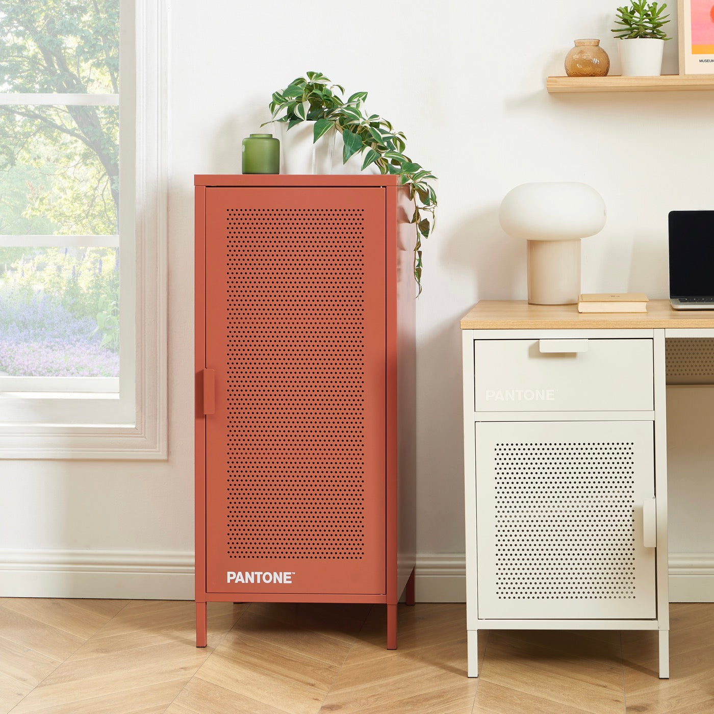 Office Pedestal - Metal - Terracotta