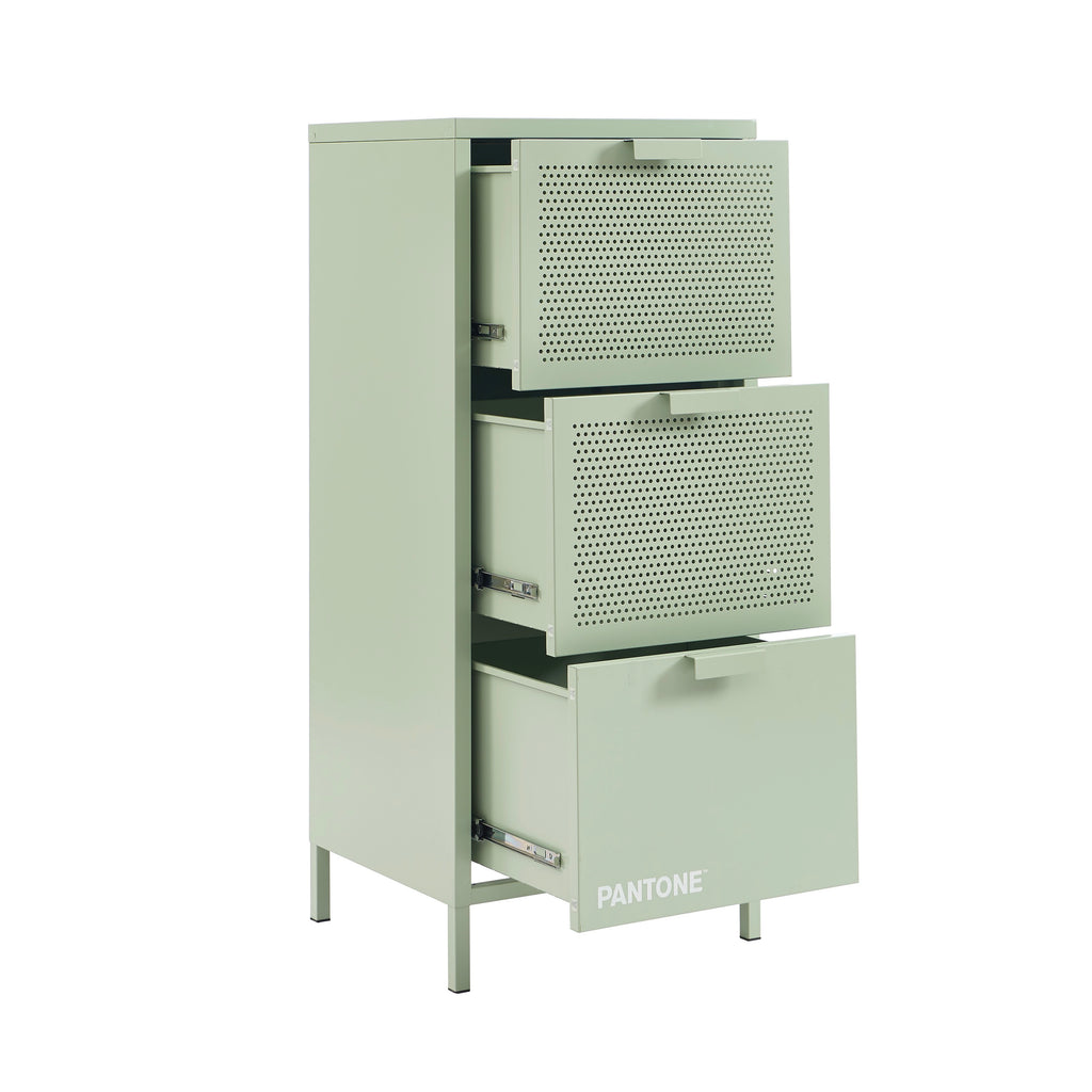 Office Unit - Metal - Almond Green - 3 Drawers