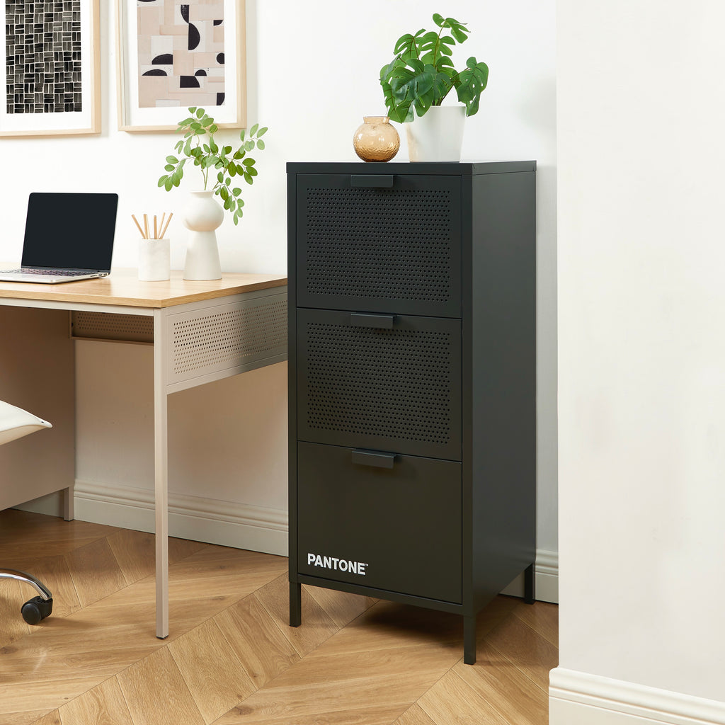 Mueble de Oficina - Metal - Gris Antracita - 3 Cajones