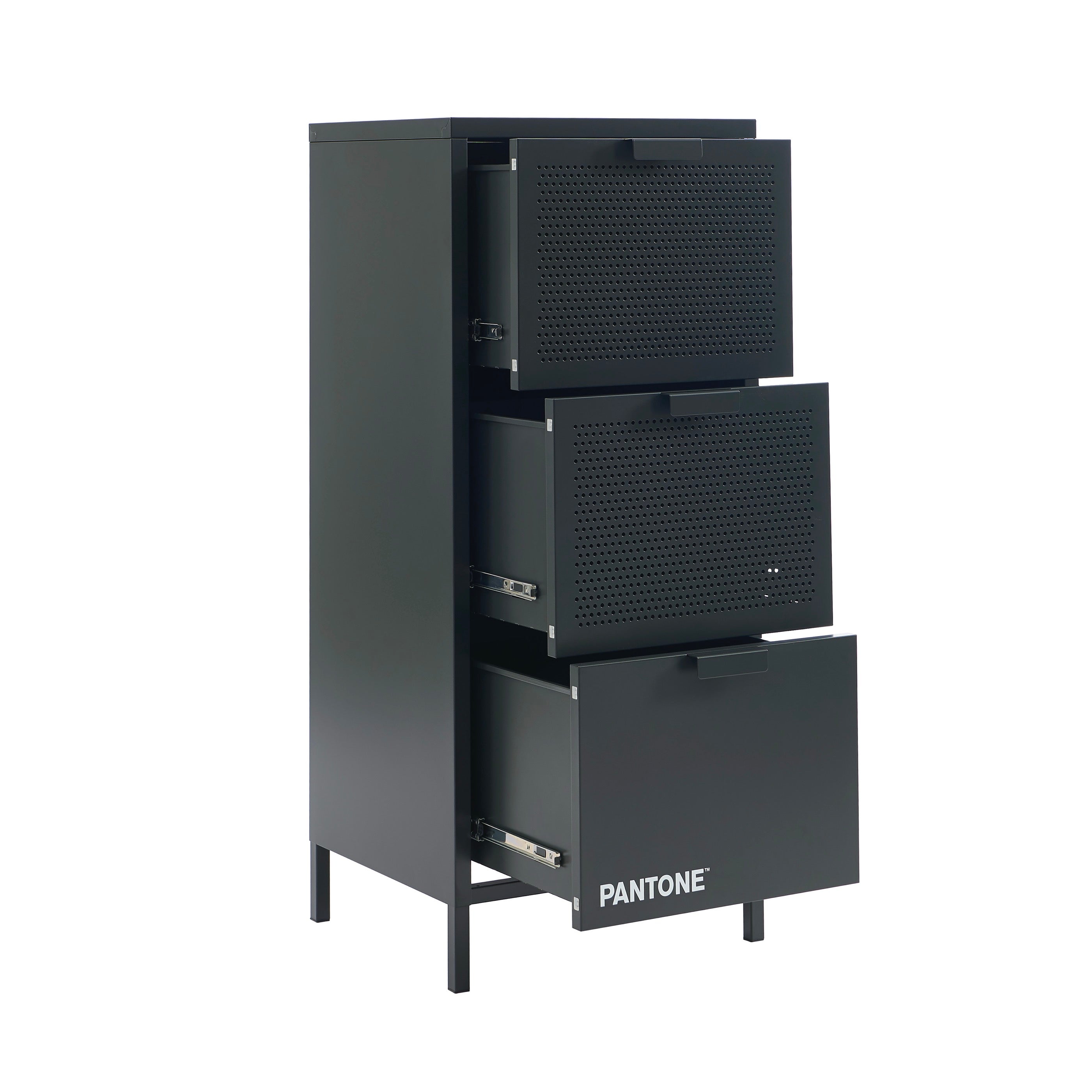 Mueble de Oficina - Metal - Gris Antracita - 3 Cajones