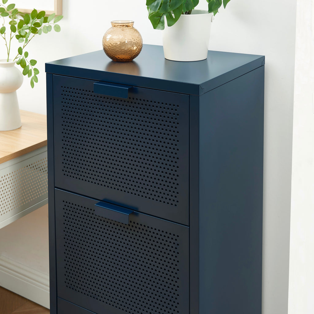 Office Pedestal - Metal - Midnight Blue - 3 Drawers