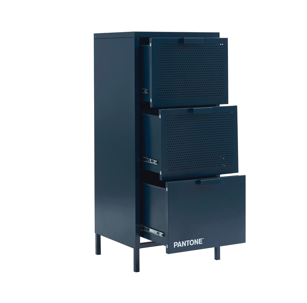 Office Pedestal - Metal - Midnight Blue - 3 Drawers