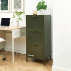 Office Unit - Metal - Olive Green - 3 Drawers