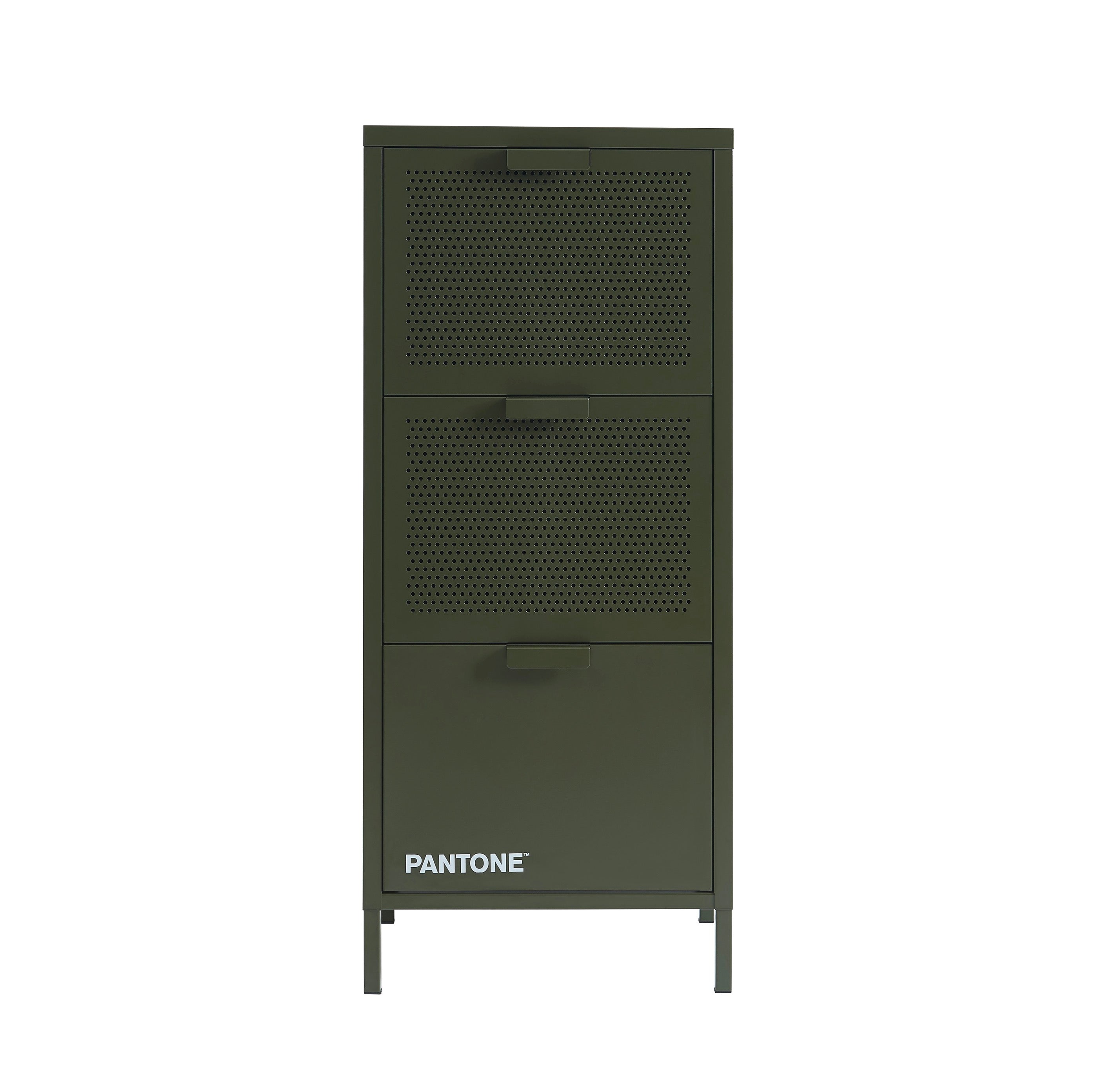 Office Unit - Metal - Olive Green - 3 Drawers