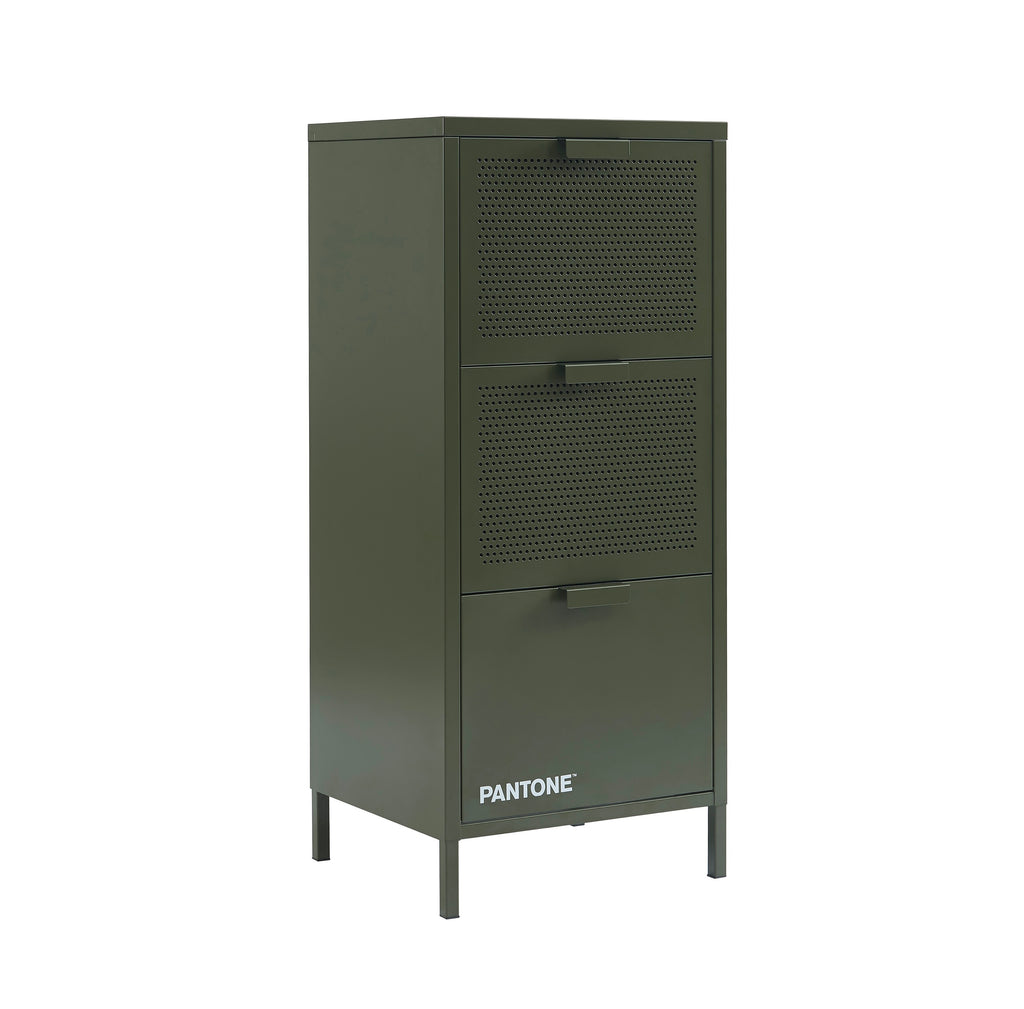 Office Unit - Metal - Olive Green - 3 Drawers