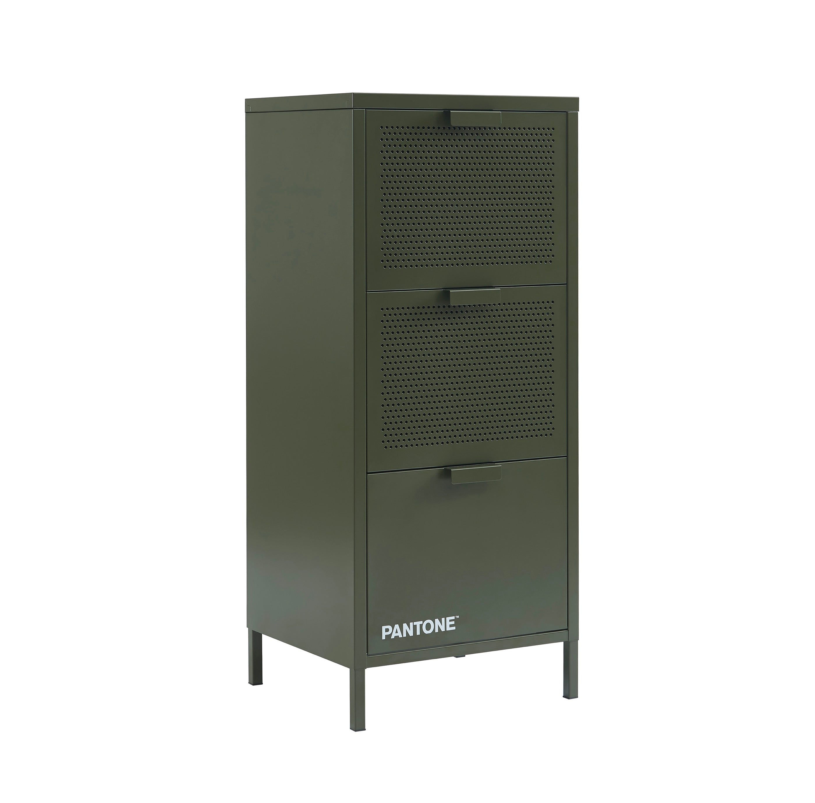 Office Unit - Metal - Olive Green - 3 Drawers