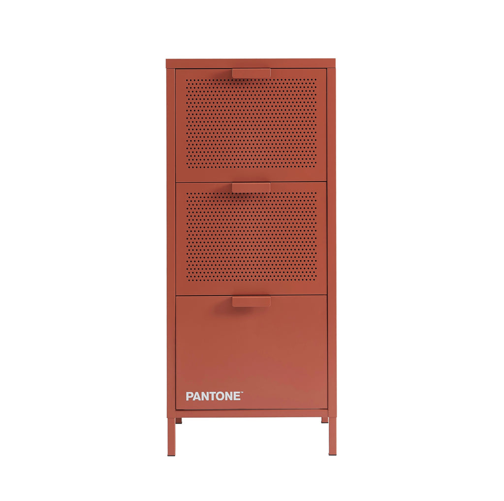 Caisson De Bureau - Métal - Terracotta - 3 Tiroirs