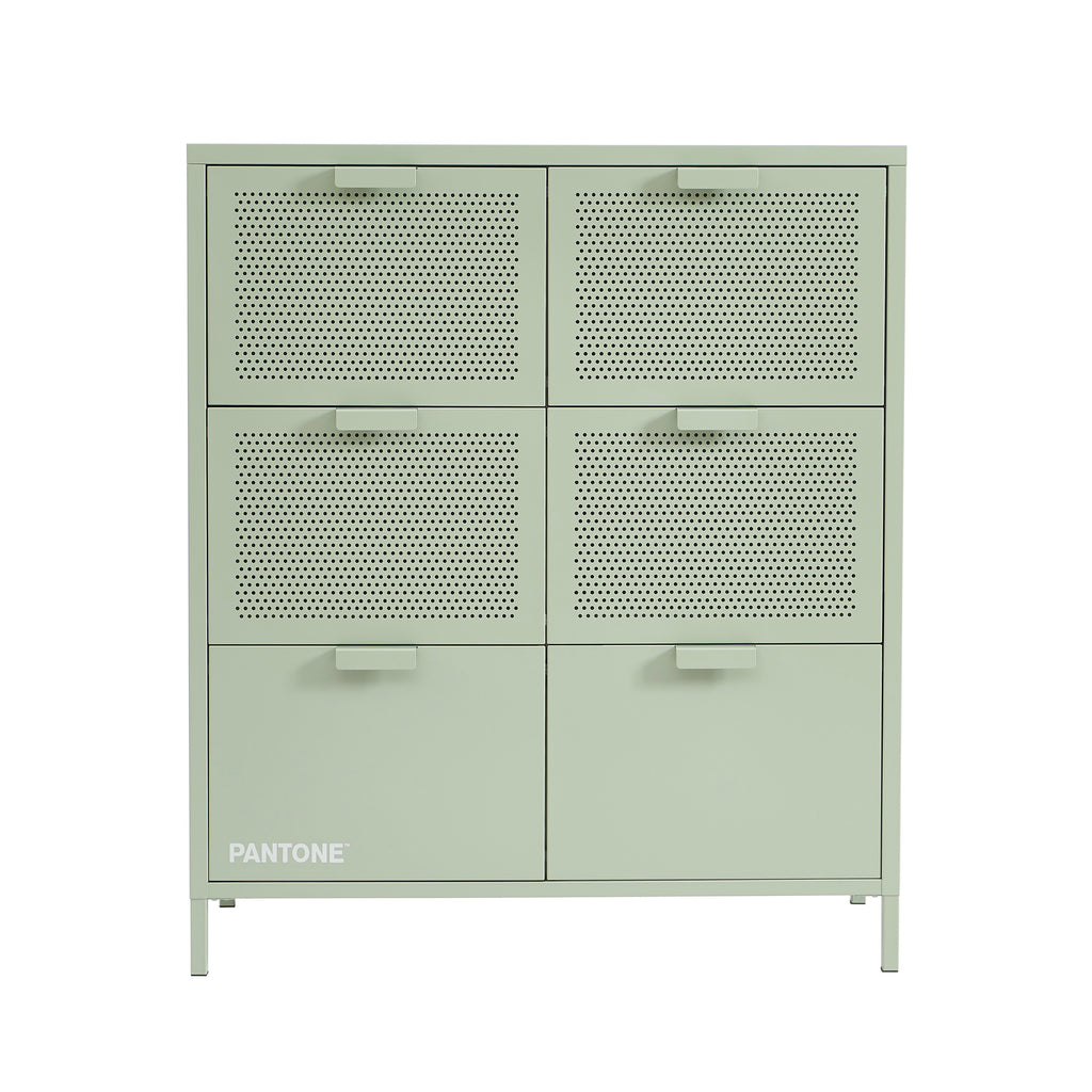 Commode - Métal - Vert Amande - 6 Tiroirs