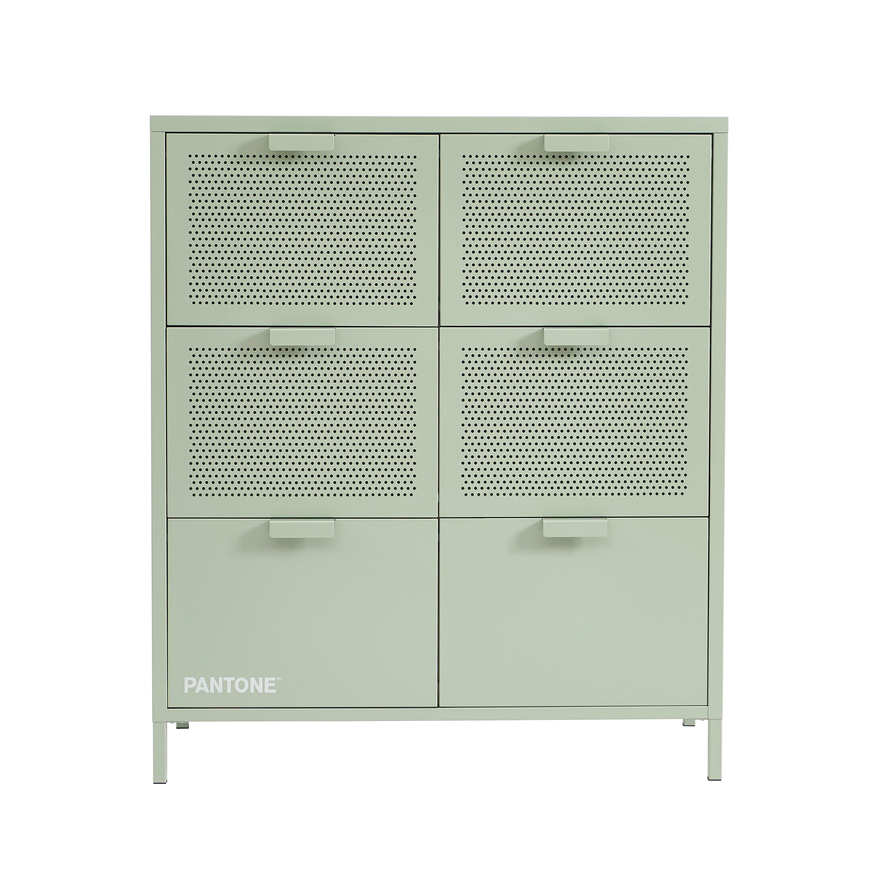 Commode - Métal - Vert Amande - 6 Tiroirs