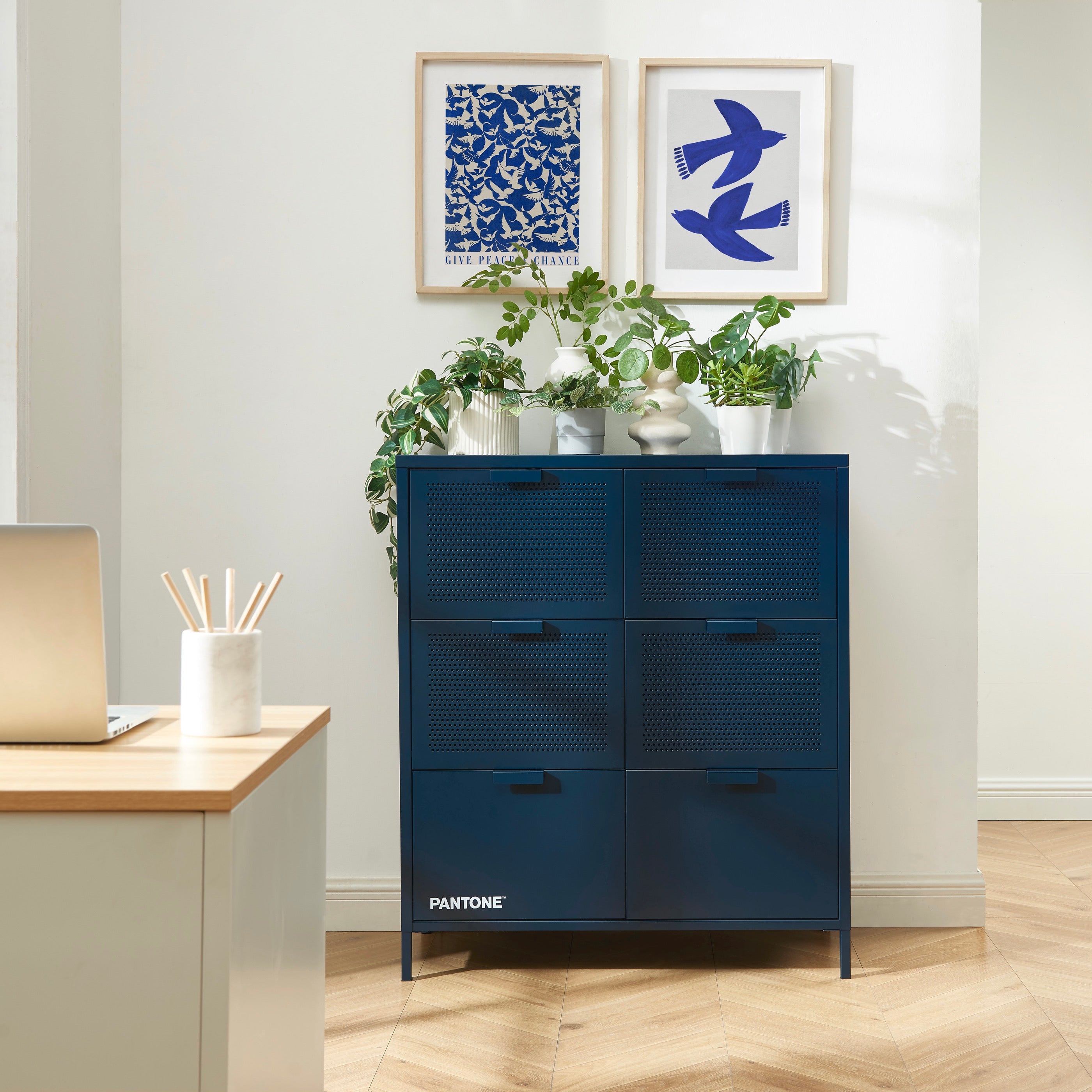 Commode - Métal - Bleu Nuit - 6 Tiroirs