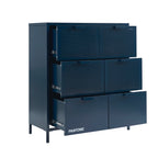 Commode - Métal - Bleu Nuit - 6 Tiroirs