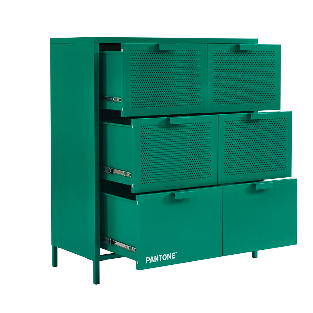 Commode - Métal - Vert Émeraude - 6 Tiroirs