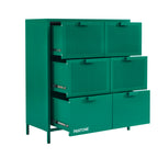 Commode - Métal - Vert Émeraude - 6 Tiroirs