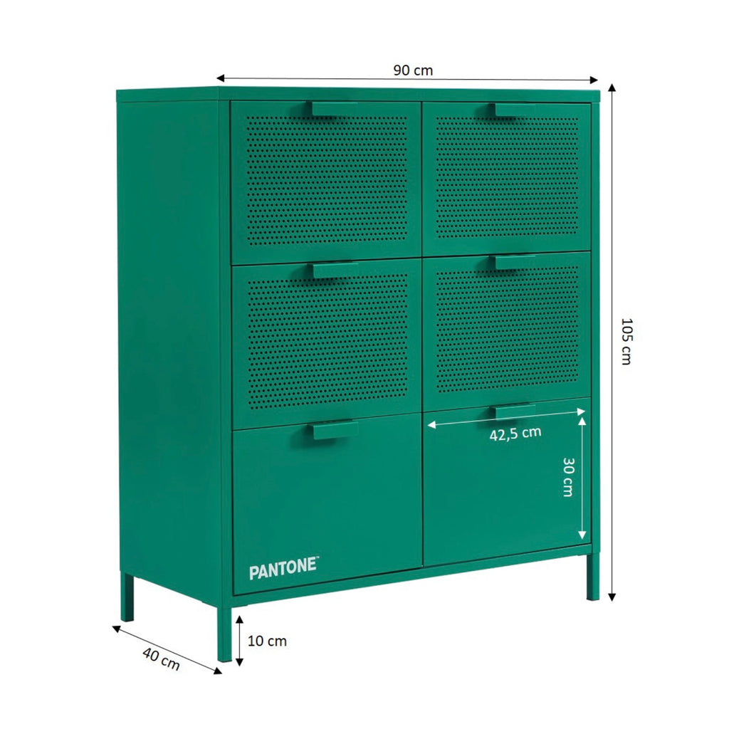 Commode - Métal - Vert Émeraude - 6 Tiroirs