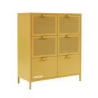 Commode - Métal - Jaune Moutarde - 6 Tiroirs