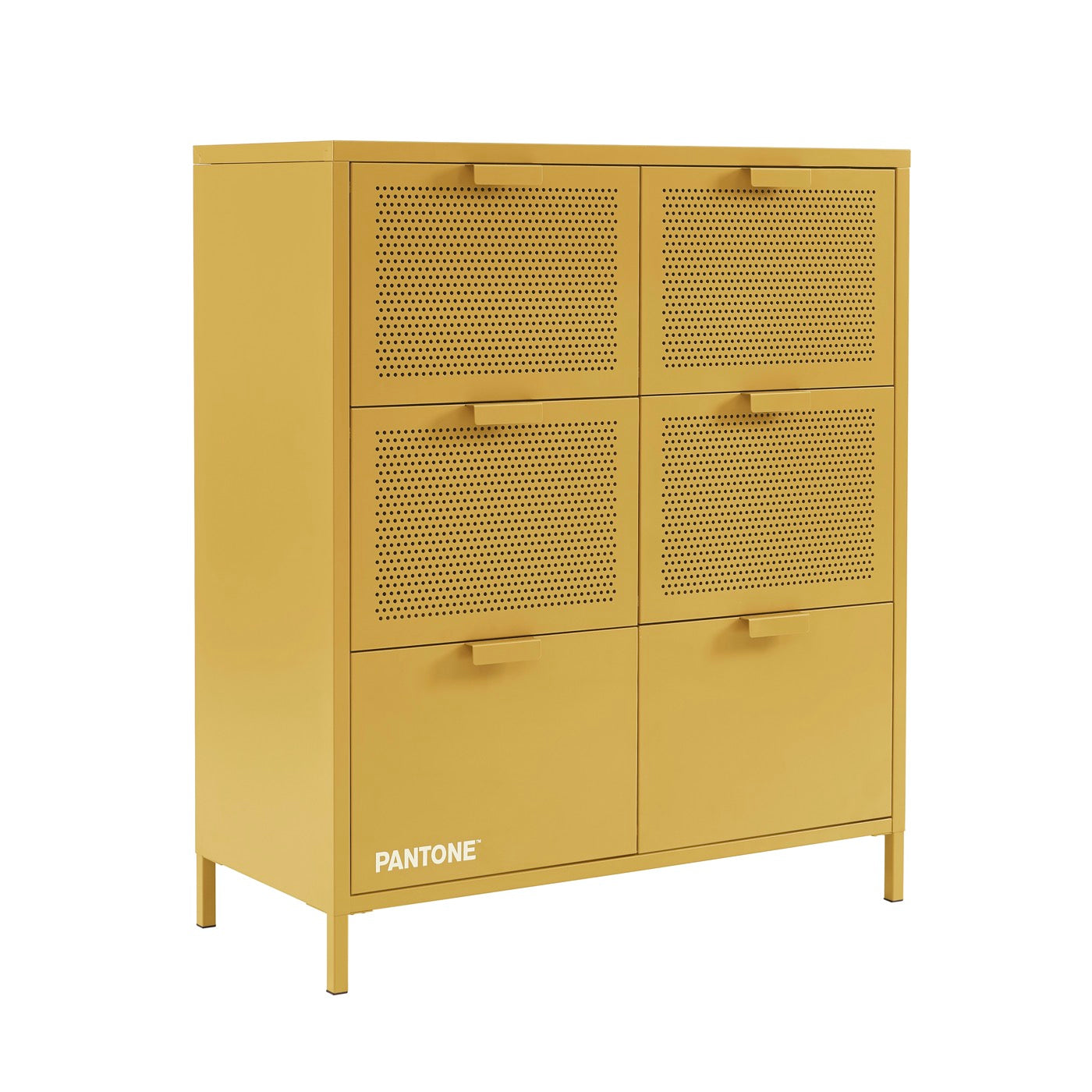 Commode - Métal - Jaune Moutarde - 6 Tiroirs