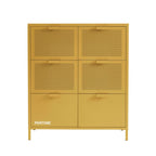 Commode - Métal - Jaune Moutarde - 6 Tiroirs