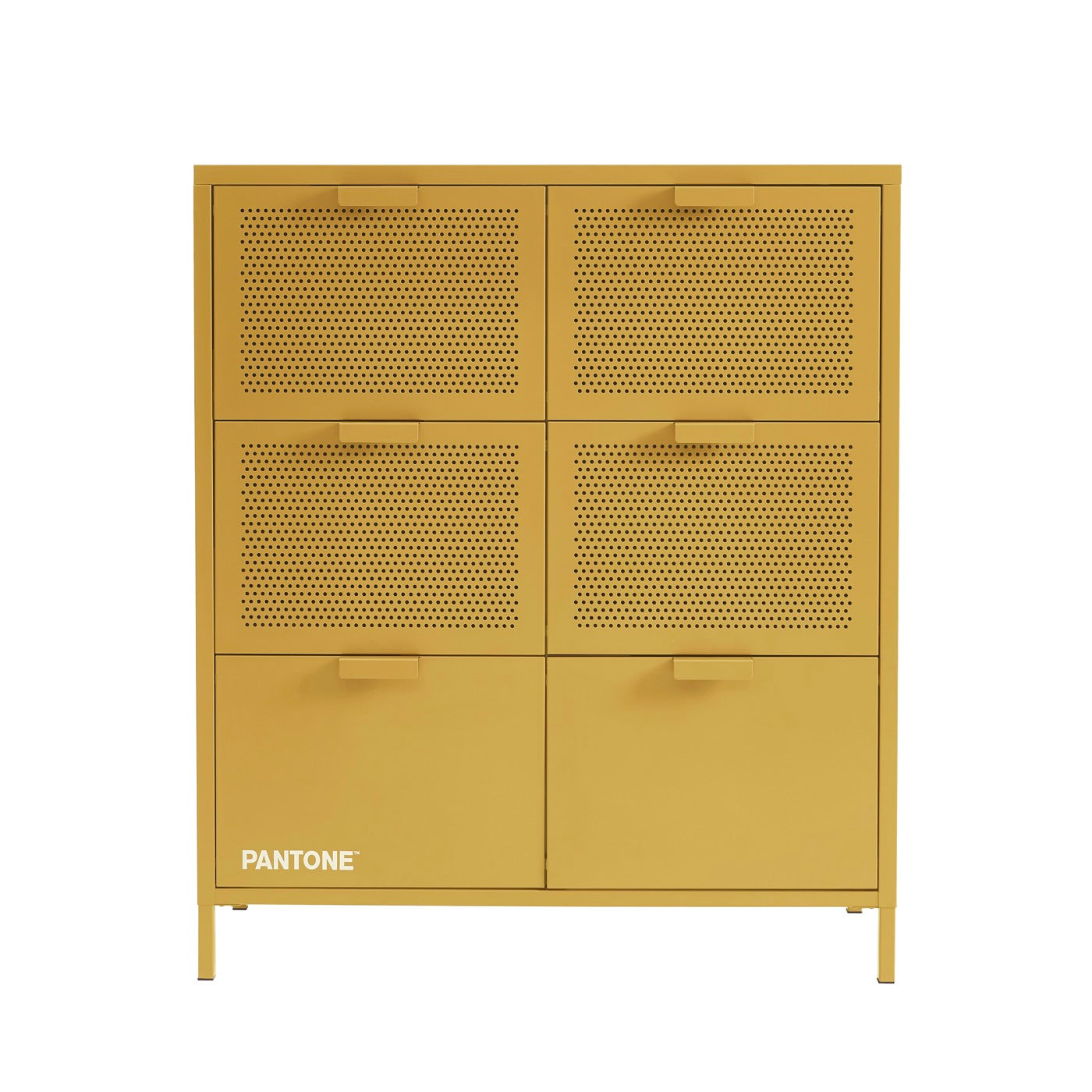 Commode - Métal - Jaune Moutarde - 6 Tiroirs