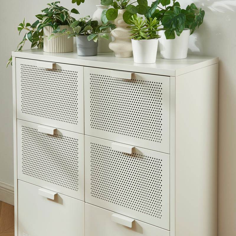 Commode - Métal - Beige Sable - 6 Tiroirs