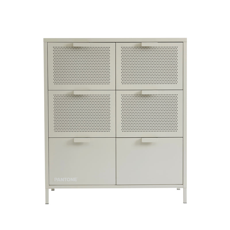 Commode - Métal - Beige Sable - 6 Tiroirs