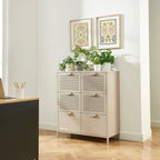 Chest of drawers - Metal - Taupe - 6 Drawers