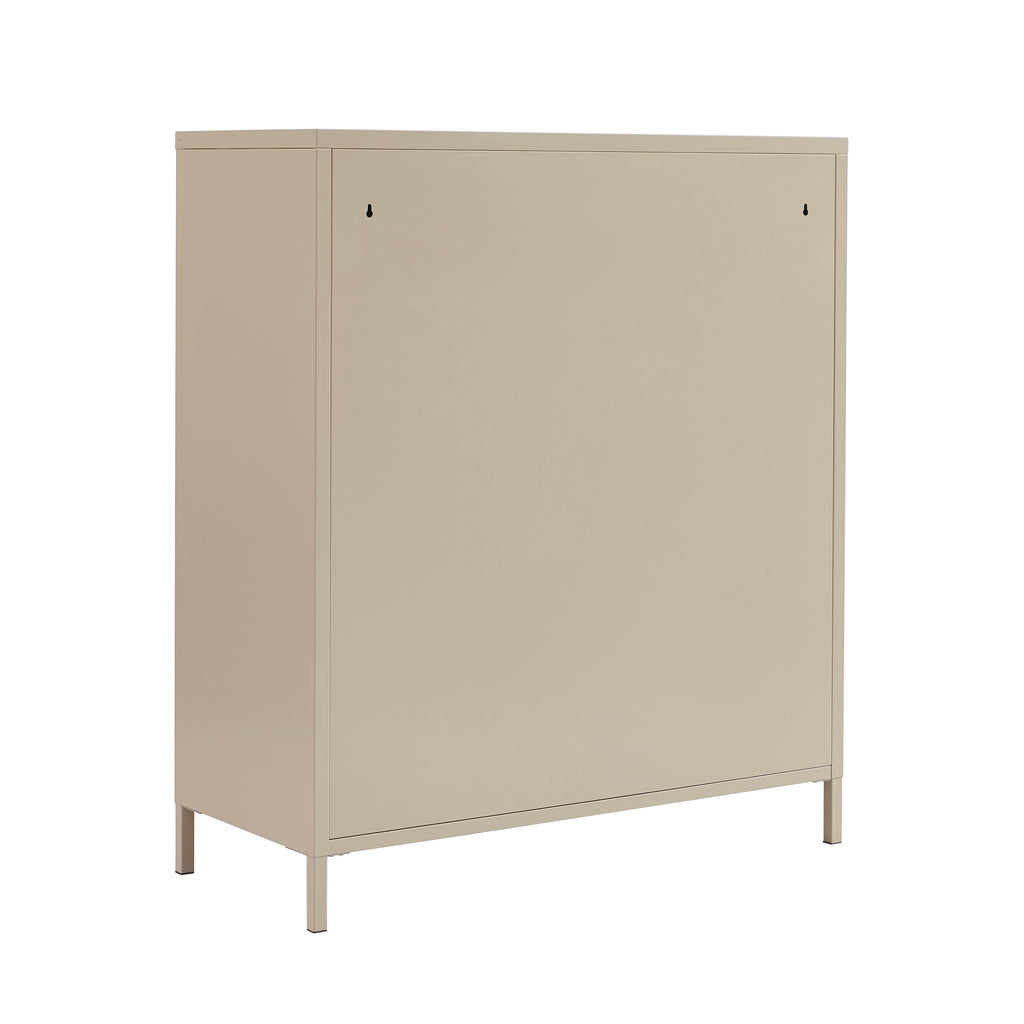Chest of drawers - Metal - Taupe - 6 Drawers