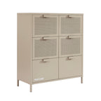 Chest of drawers - Metal - Taupe - 6 Drawers