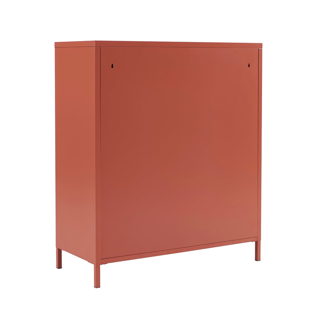 Chest of drawers - Metal - Terracotta - 6 Drawers