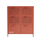 Chest of drawers - Metal - Terracotta - 6 Drawers
