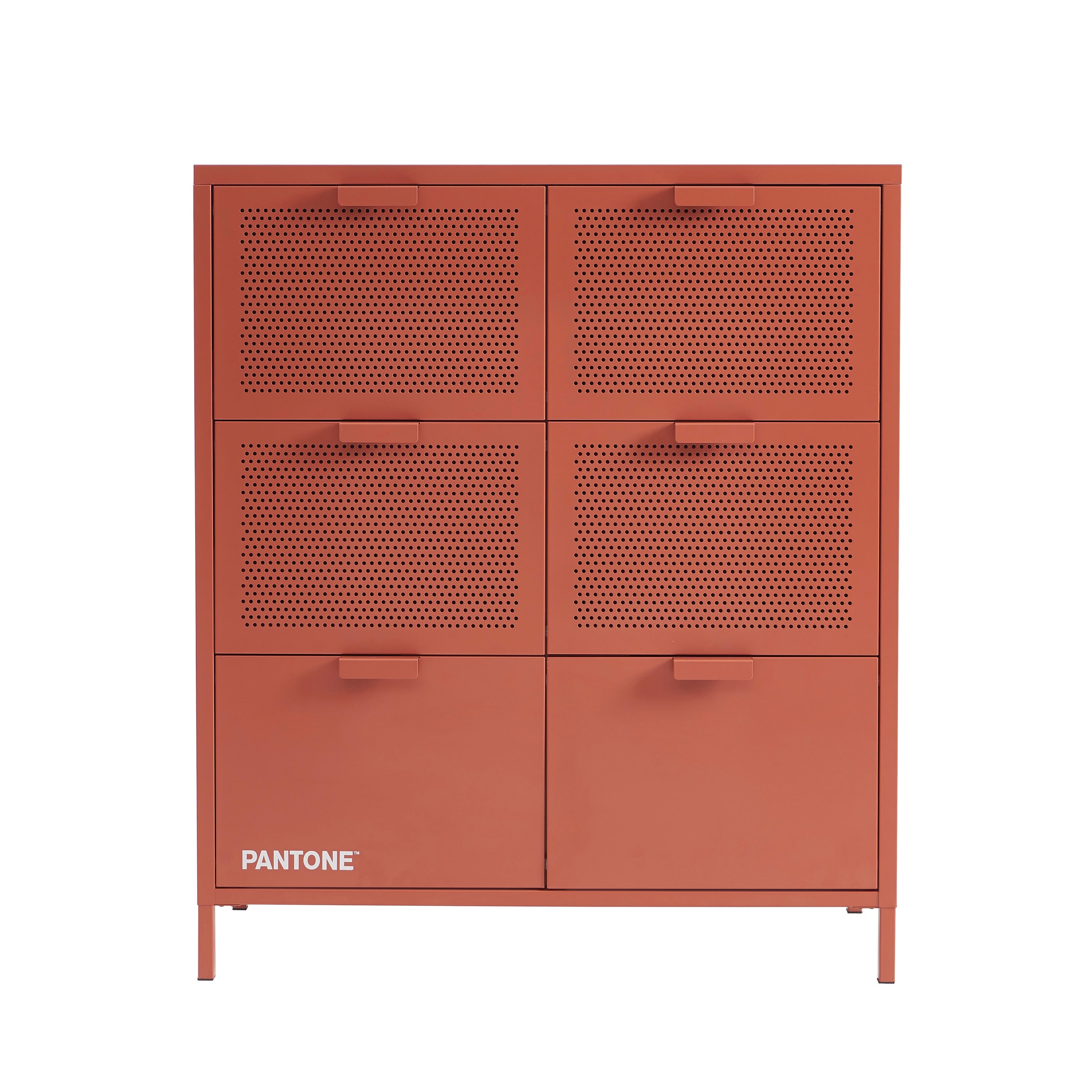 Chest of drawers - Metal - Terracotta - 6 Drawers