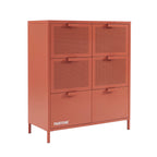 Chest of drawers - Metal - Terracotta - 6 Drawers